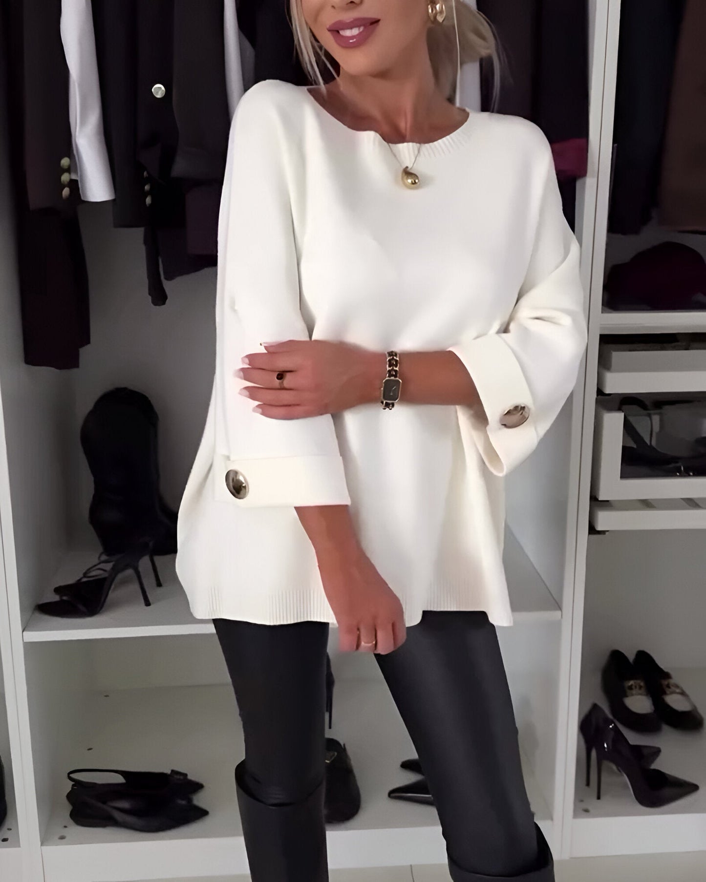 Jeyra™ | Blød Trøje Med Knapper