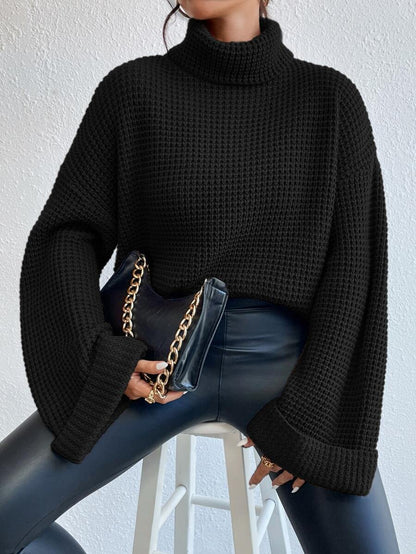 Sofie™ | Oversize Rullekrave-Sweater Med Statement-Ærmer