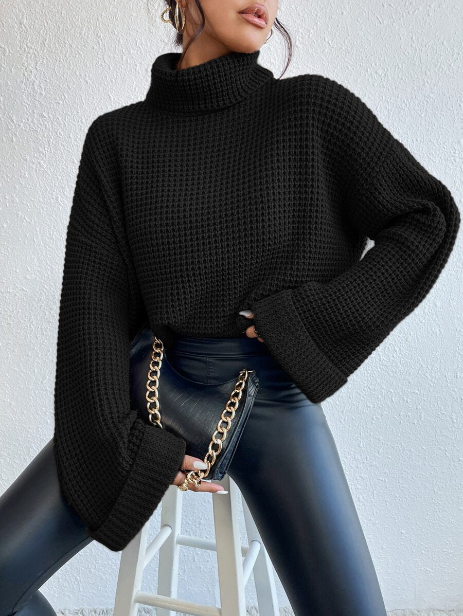 Sofie™ | Oversize Rullekrave-Sweater Med Statement-Ærmer
