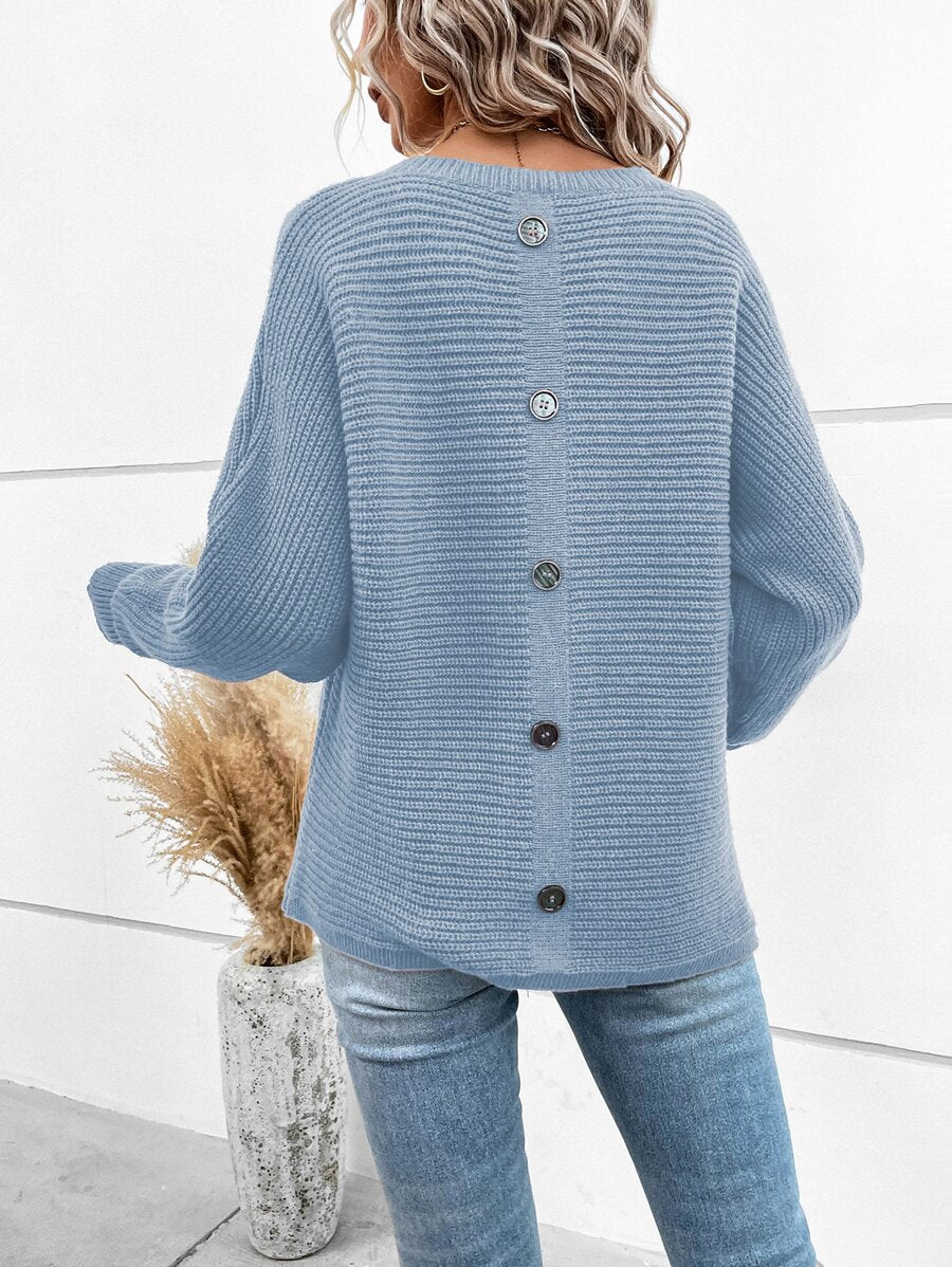 Noa™ | Striktrøje Med Knapdetaljer Bagpå