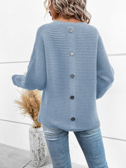 Noa™ | Striktrøje Med Knapdetaljer Bagpå