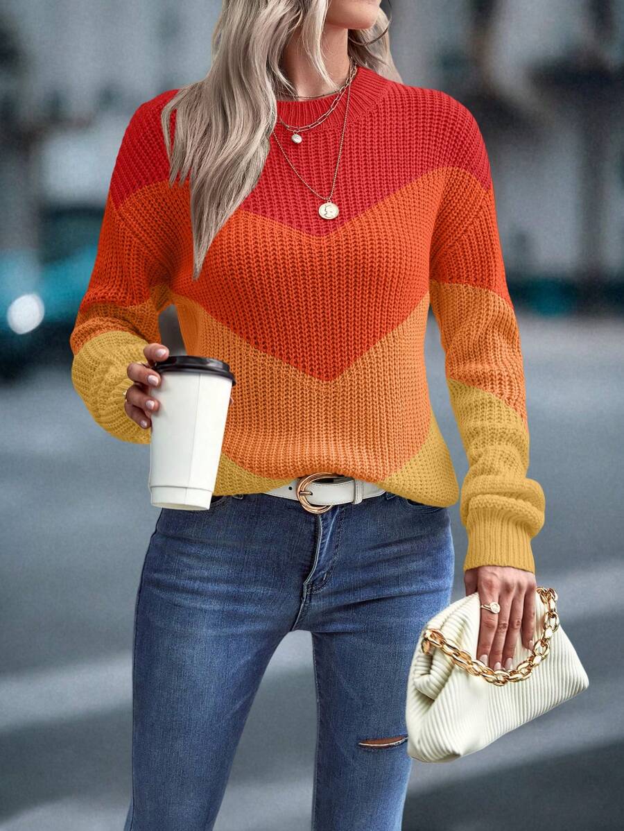 Lina™ | Striktrøje Med Chevron-Mønster