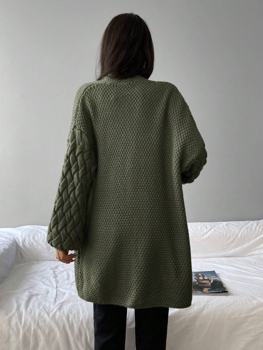 Elin™ | Åben Cardigan Med Flettede Lommer