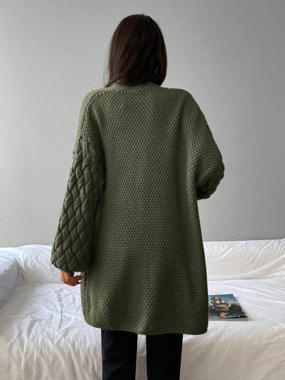 Elin™ | Åben Cardigan Med Flettede Lommer
