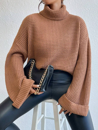 Sofie™ | Oversize Rullekrave-Sweater Med Statement-Ærmer