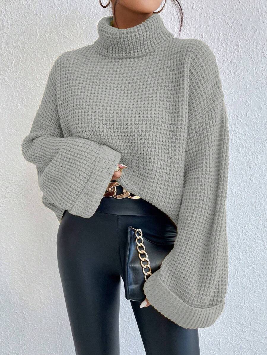 Sofie™ | Oversize Rullekrave-Sweater Med Statement-Ærmer