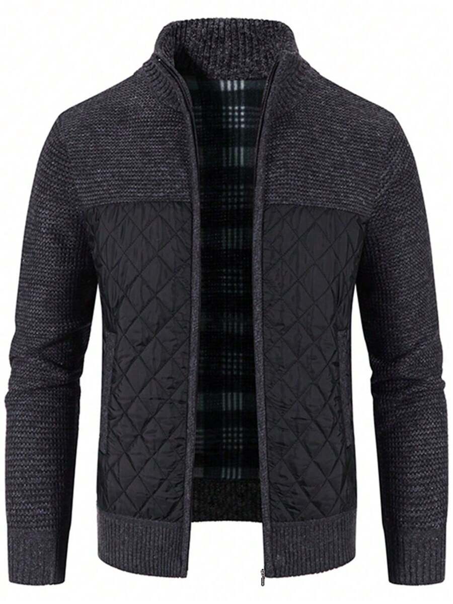 Joris™ | Strikket Herrecardigan Med Høj Krave Og Vatteret Front