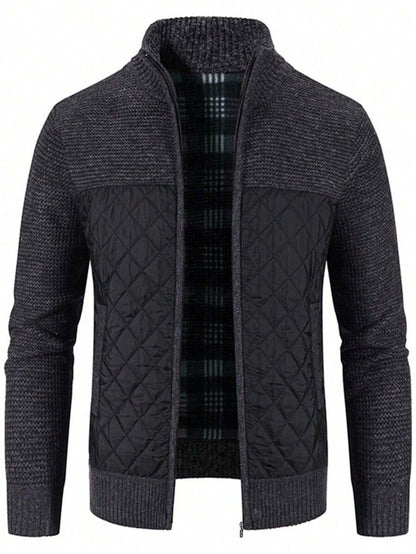 Joris™ | Strikket Herrecardigan Med Høj Krave Og Vatteret Front