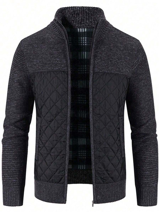 Joris™ | Strikket Herrecardigan Med Høj Krave Og Vatteret Front