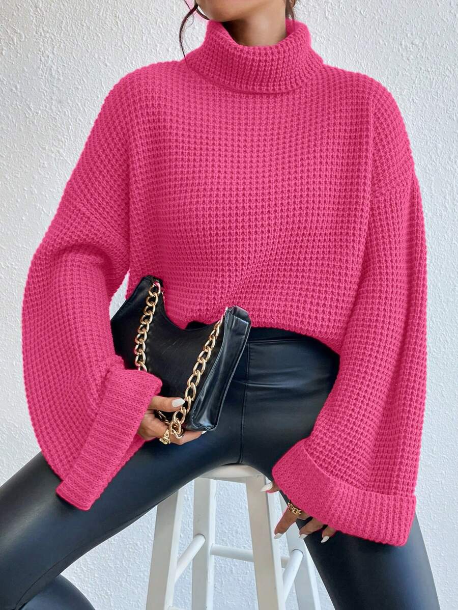 Sofie™ | Oversize Rullekrave-Sweater Med Statement-Ærmer