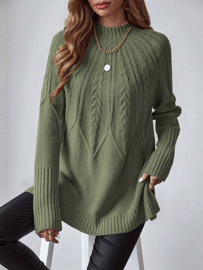 Livia™ | Strikket Sweater Med Kabelmønster