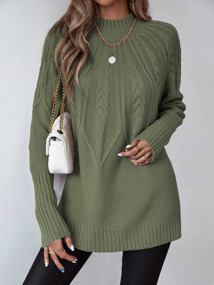 Livia™ | Strikket Sweater Med Kabelmønster