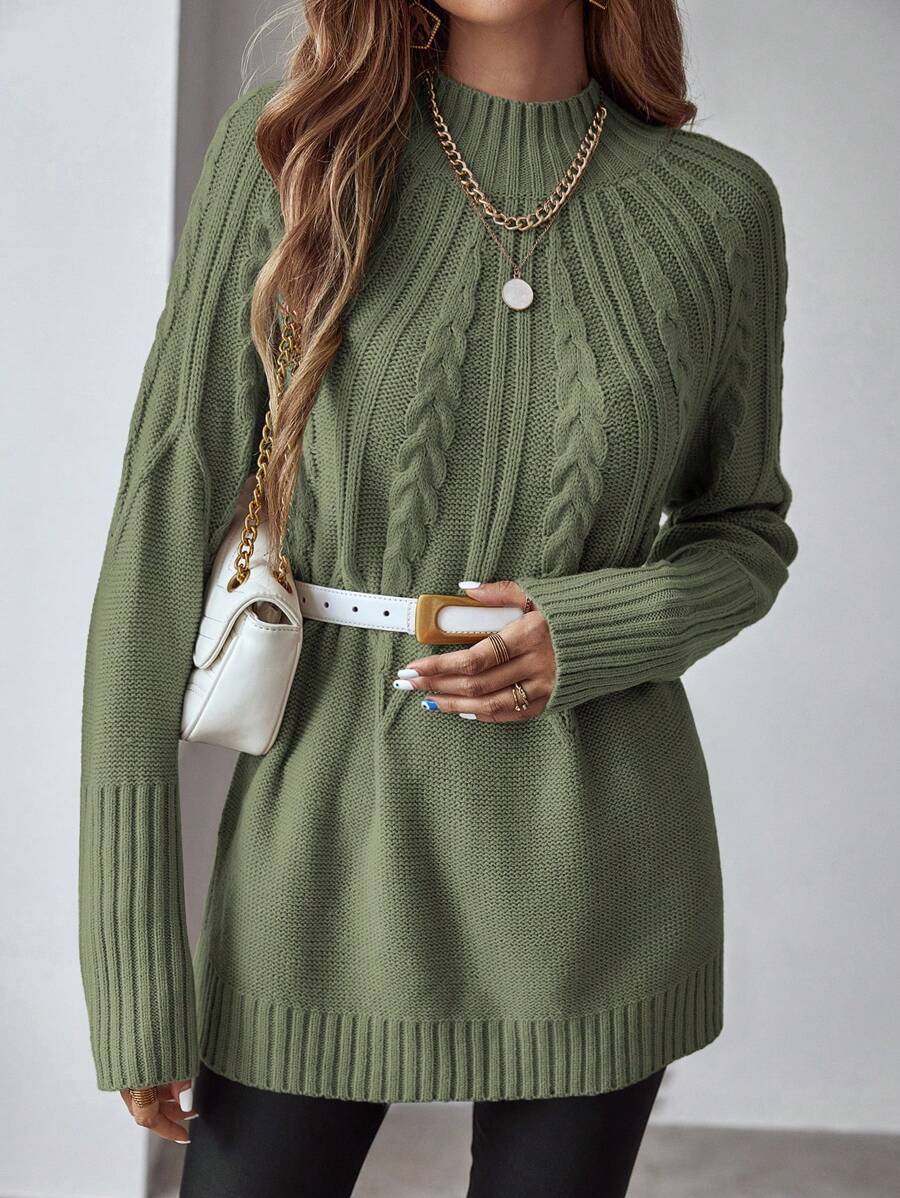 Livia™ | Strikket Sweater Med Kabelmønster