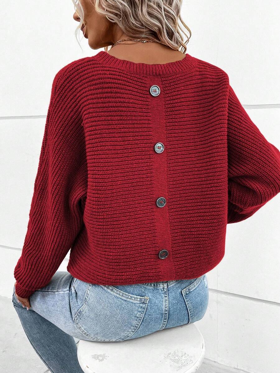 Noa™ | Striktrøje Med Knapdetaljer Bagpå