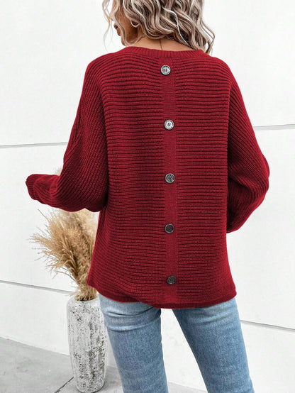 Noa™ | Striktrøje Med Knapdetaljer Bagpå