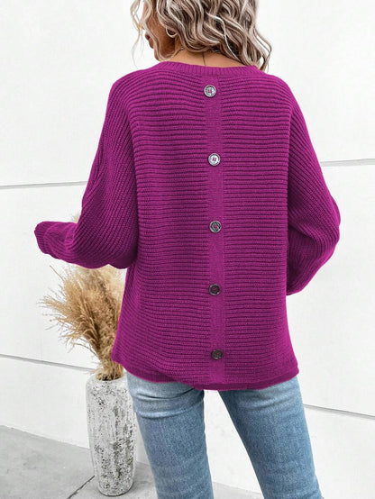 Noa™ | Striktrøje Med Knapdetaljer Bagpå