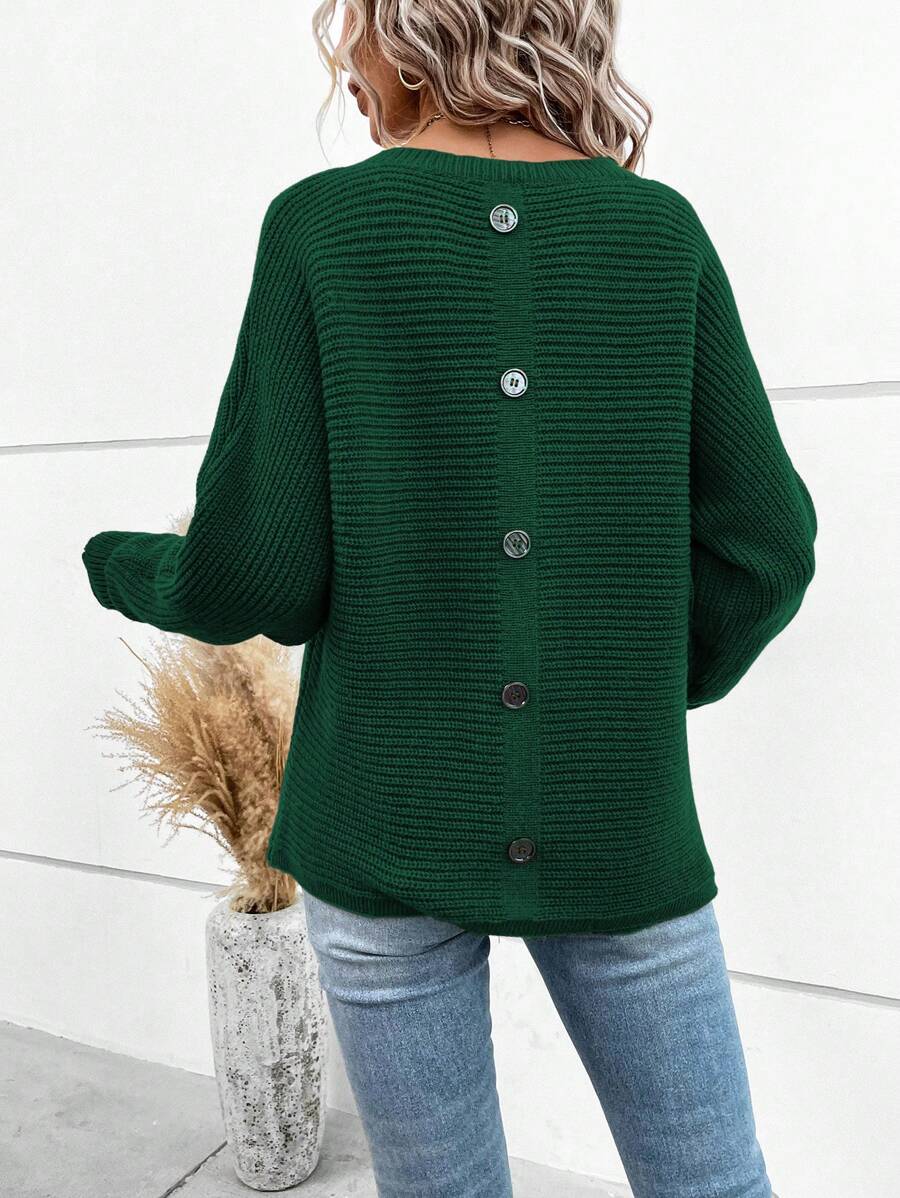 Noa™ | Striktrøje Med Knapdetaljer Bagpå