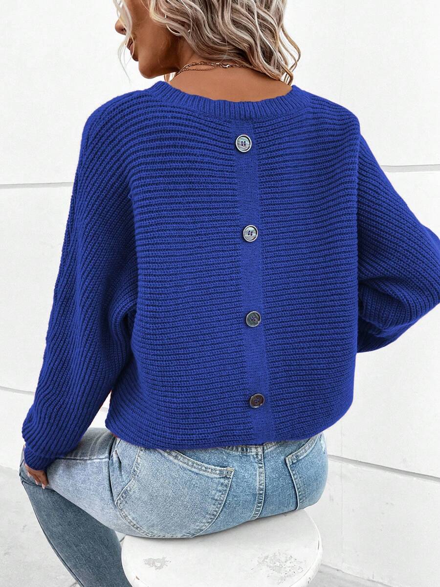 Noa™ | Striktrøje Med Knapdetaljer Bagpå
