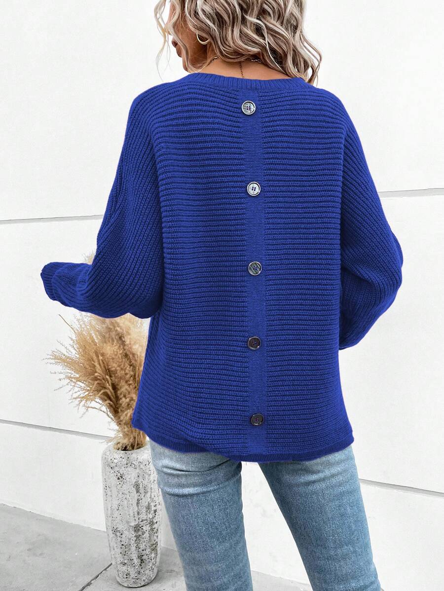 Noa™ | Striktrøje Med Knapdetaljer Bagpå