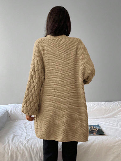 Elin™ | Åben Cardigan Med Flettede Lommer