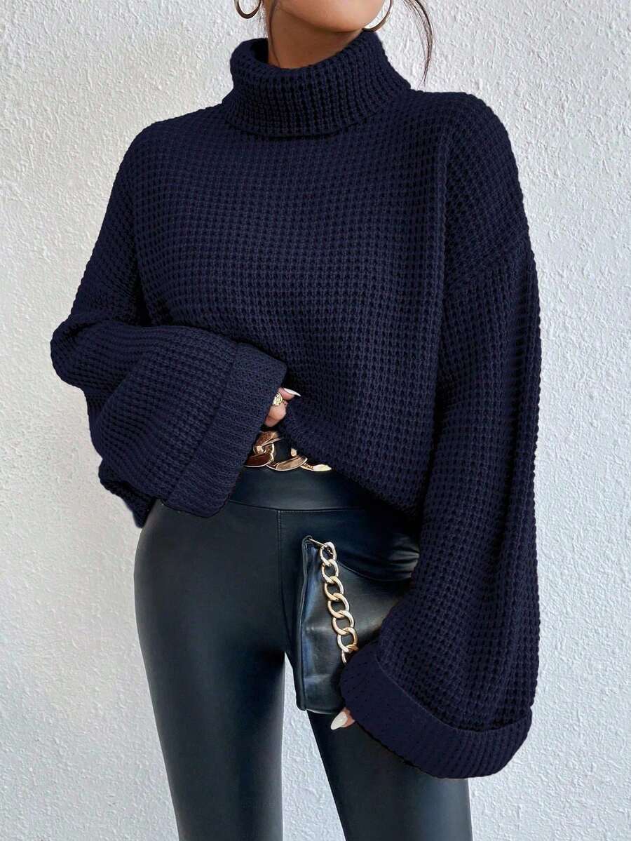 Sofie™ | Oversize Rullekrave-Sweater Med Statement-Ærmer