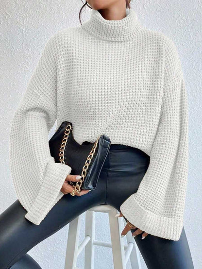 Sofie™ | Oversize Rullekrave-Sweater Med Statement-Ærmer