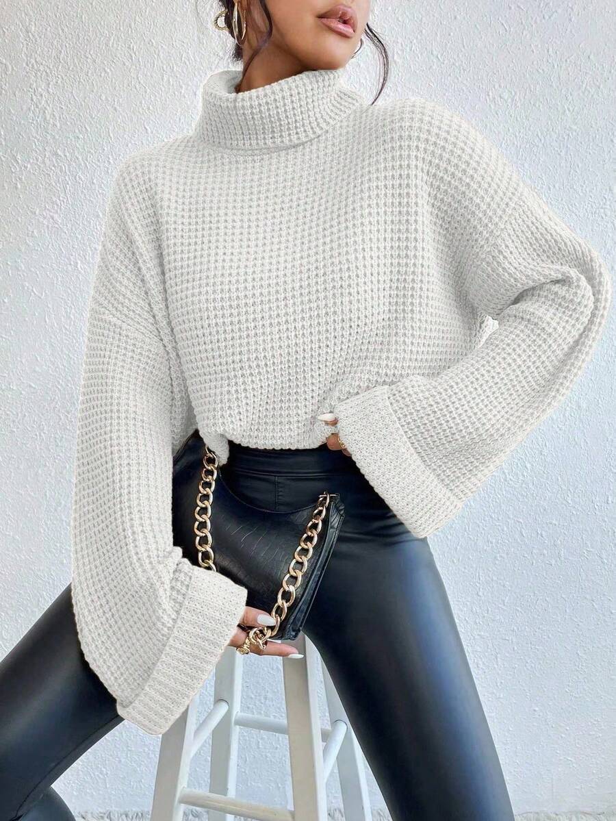 Sofie™ | Oversize Rullekrave-Sweater Med Statement-Ærmer