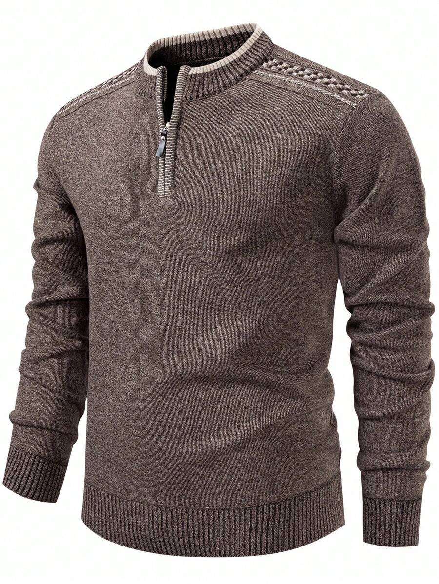 Finn™ | Herretrøje Med Halv lynlås Og Skulderdetaljer