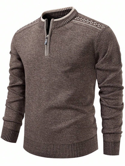 Finn™ | Herretrøje Med Halv lynlås Og Skulderdetaljer