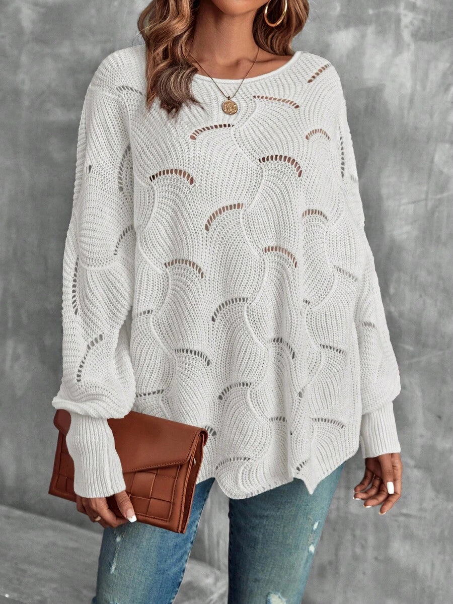 Mira™ | Striktrøje Med Bølgemønster Og Åben Struktur