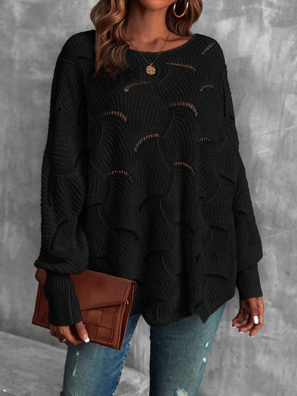 Mira™ | Striktrøje Med Bølgemønster Og Åben Struktur