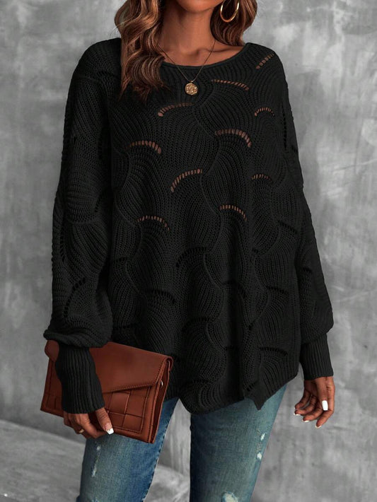 Mira™ | Striktrøje Med Bølgemønster Og Åben Struktur