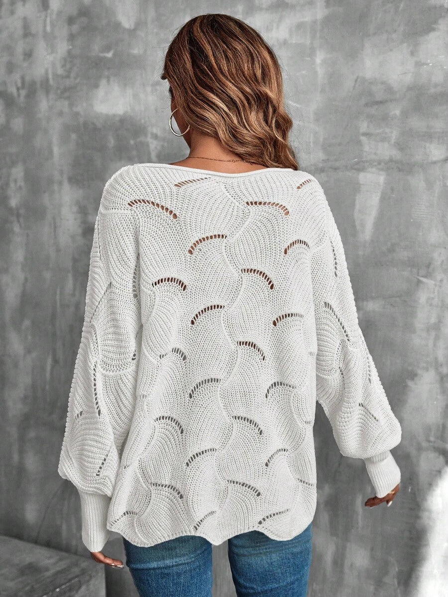 Mira™ | Striktrøje Med Bølgemønster Og Åben Struktur
