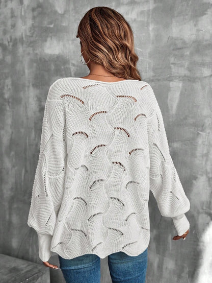 Mira™ | Striktrøje Med Bølgemønster Og Åben Struktur
