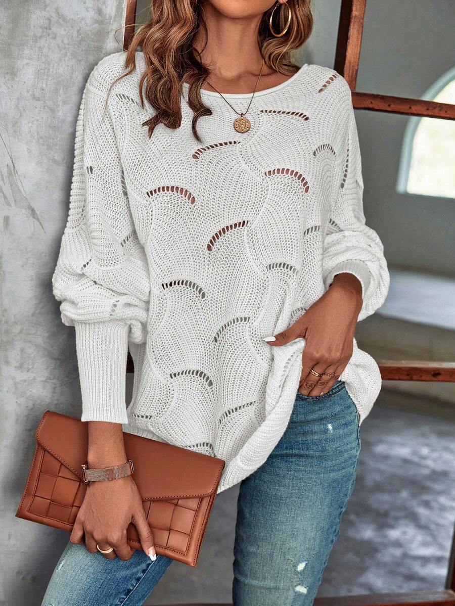Mira™ | Striktrøje Med Bølgemønster Og Åben Struktur