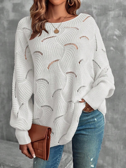 Mira™ | Striktrøje Med Bølgemønster Og Åben Struktur