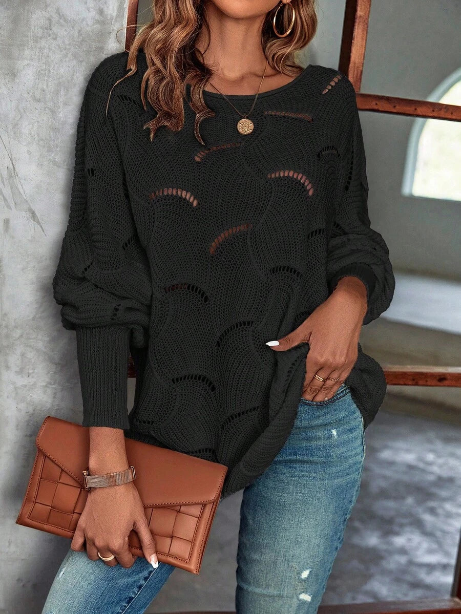 Mira™ | Striktrøje Med Bølgemønster Og Åben Struktur