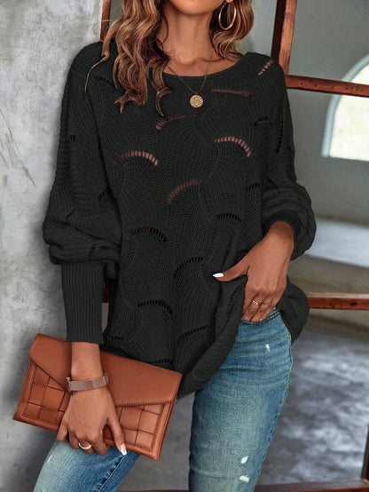 Mira™ | Striktrøje Med Bølgemønster Og Åben Struktur