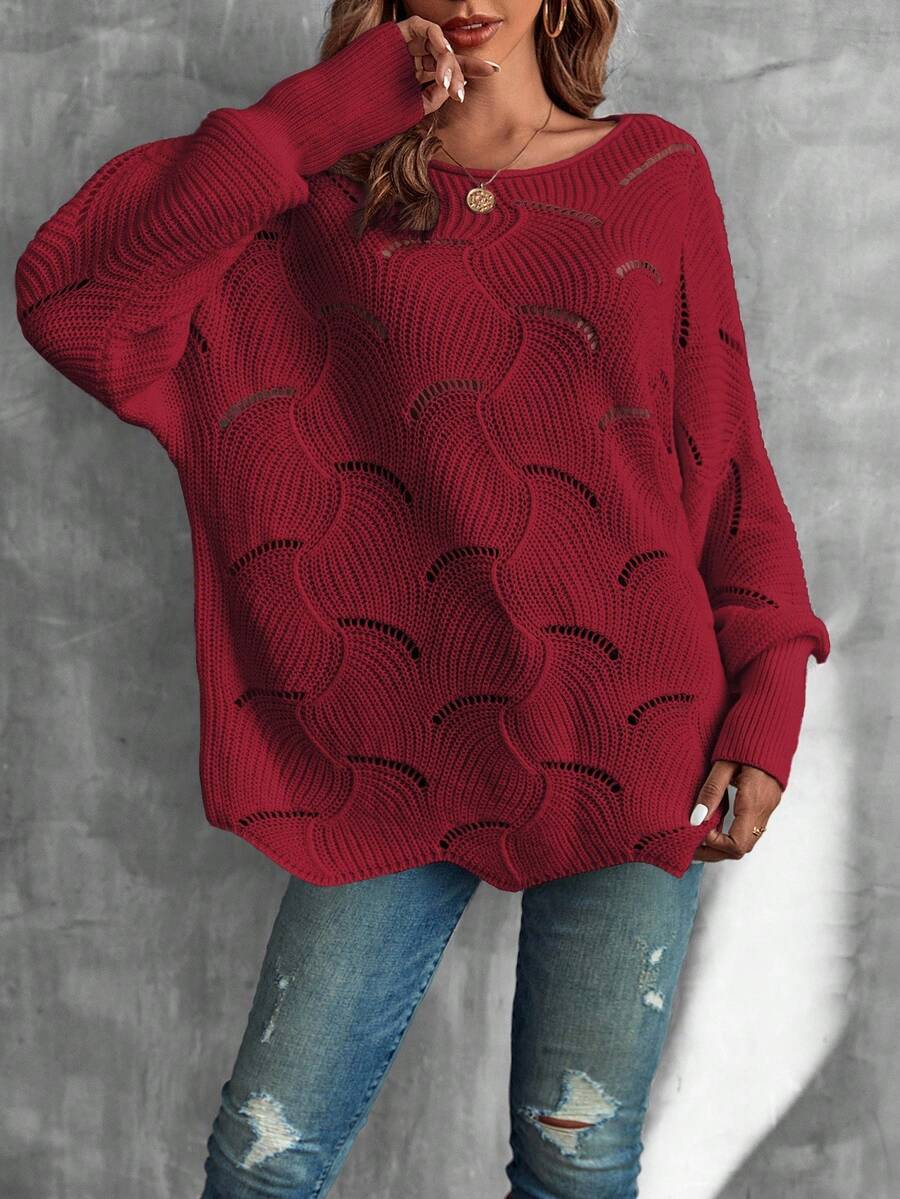 Mira™ | Striktrøje Med Bølgemønster Og Åben Struktur