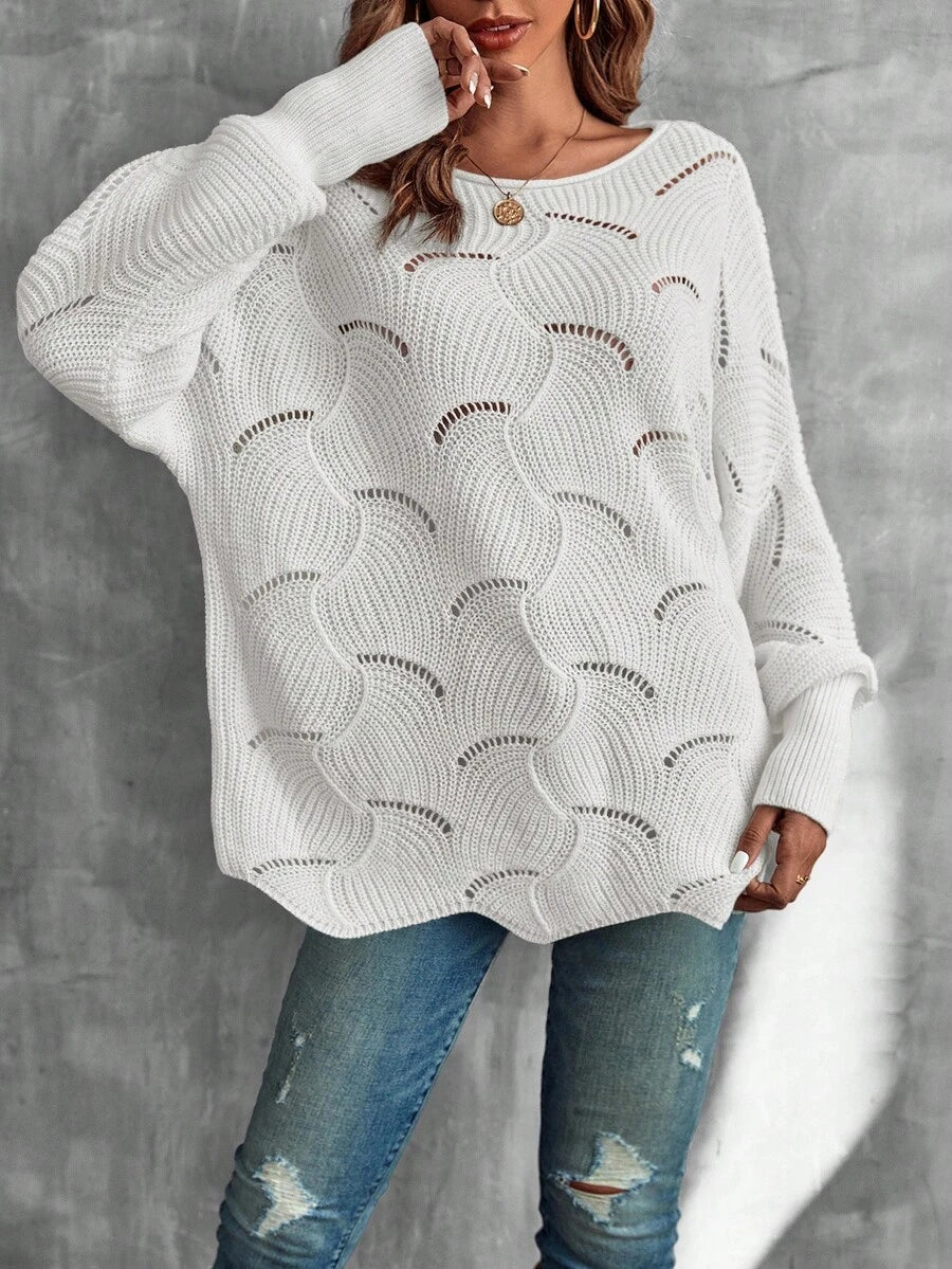 Mira™ | Striktrøje Med Bølgemønster Og Åben Struktur