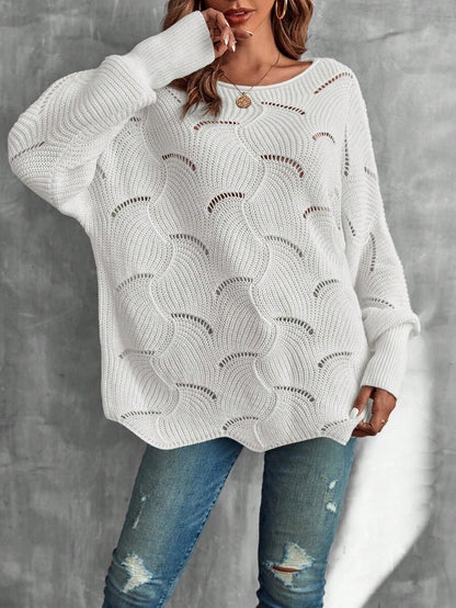 Mira™ | Striktrøje Med Bølgemønster Og Åben Struktur