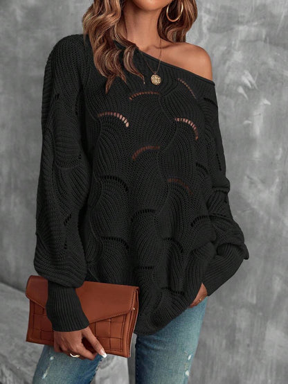 Mira™ | Striktrøje Med Bølgemønster Og Åben Struktur