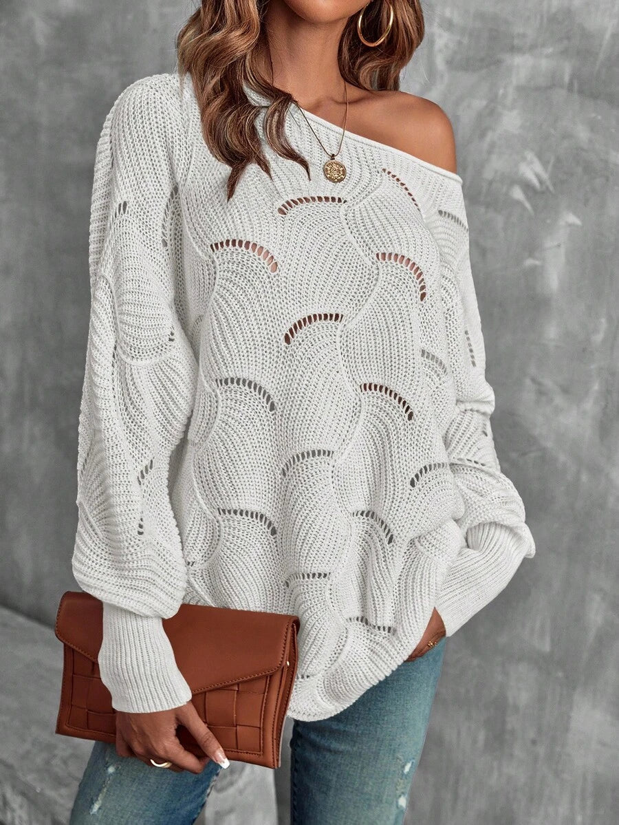Mira™ | Striktrøje Med Bølgemønster Og Åben Struktur