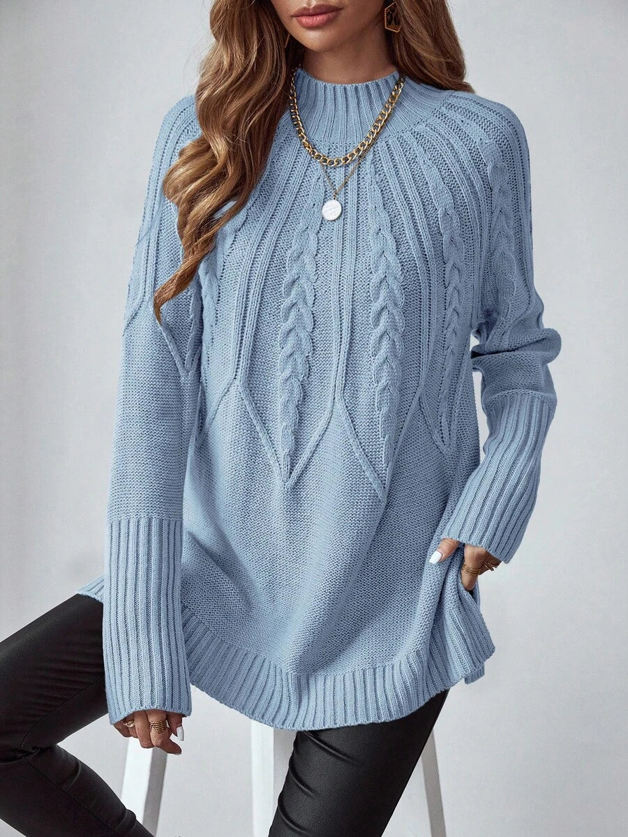 Livia™ | Strikket Sweater Med Kabelmønster