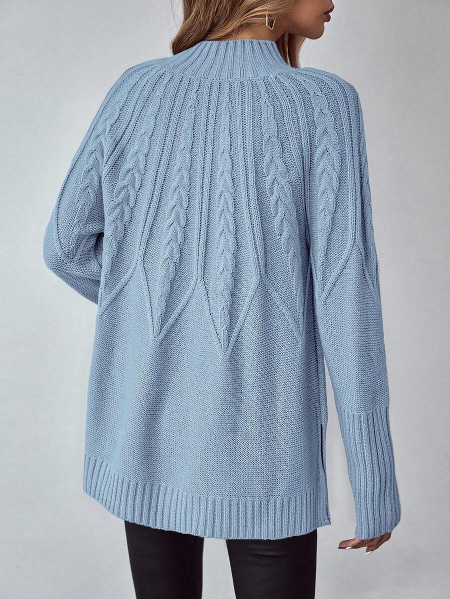 Livia™ | Strikket Sweater Med Kabelmønster