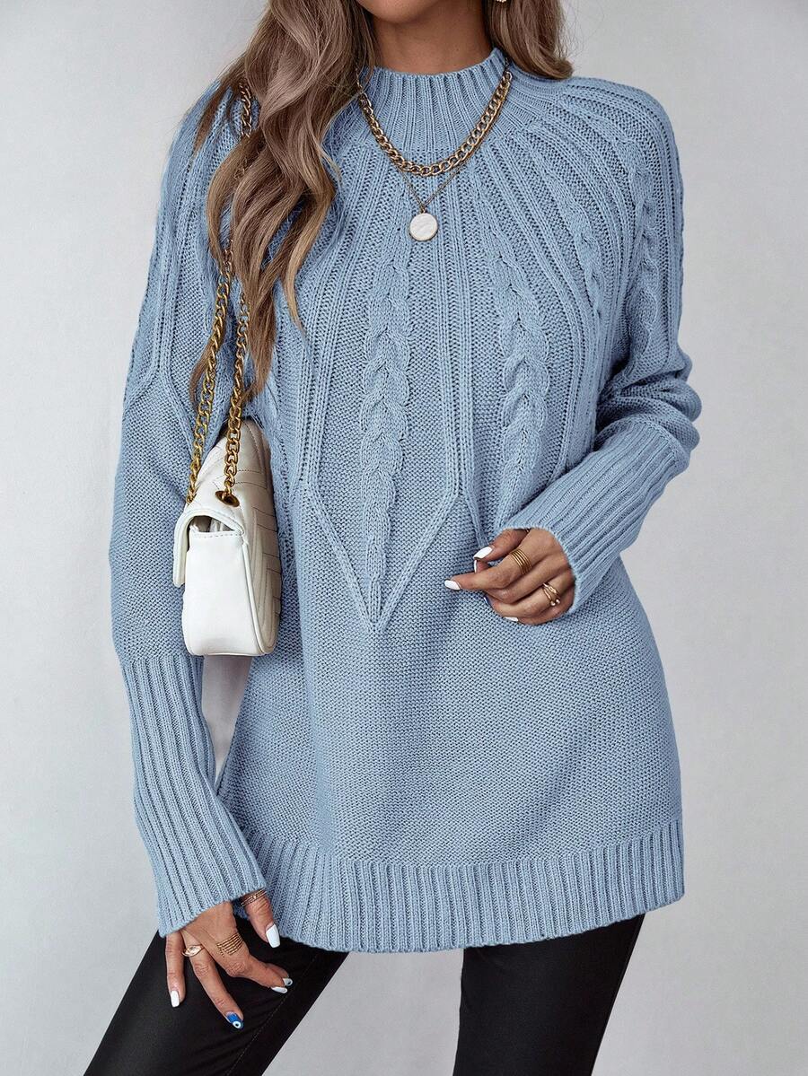 Livia™ | Strikket Sweater Med Kabelmønster