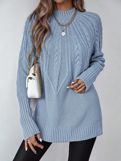 Livia™ | Strikket Sweater Med Kabelmønster