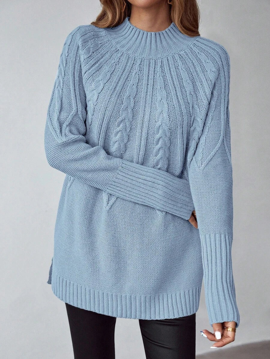 Livia™ | Strikket Sweater Med Kabelmønster
