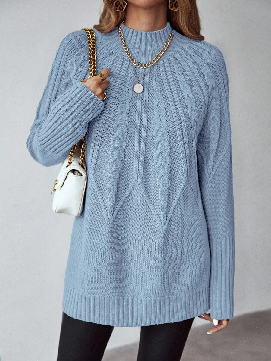 Livia™ | Strikket Sweater Med Kabelmønster