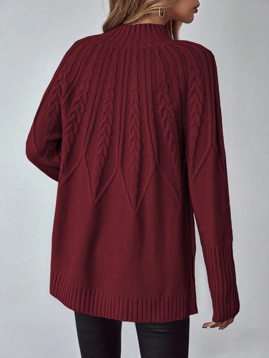 Livia™ | Strikket Sweater Med Kabelmønster